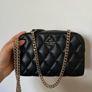 kate spade Black Quilted Carey Leather Chain Shoulder Crossbody